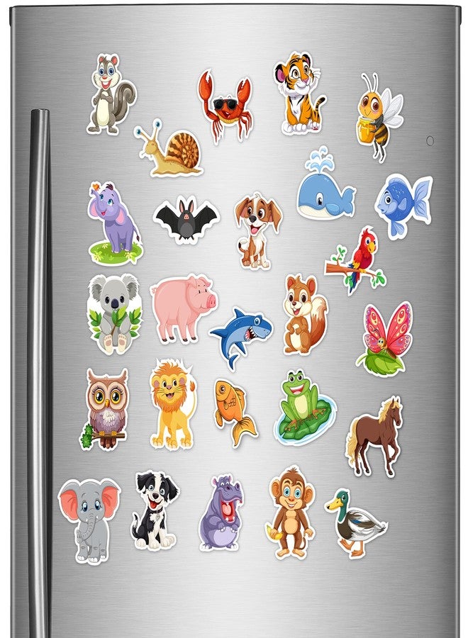 Windup Animal Fridge Magnets, Set of 26 Cartoon Characters, Educational Magnetic Stickers for Kids, 5 cm Height - Image 1